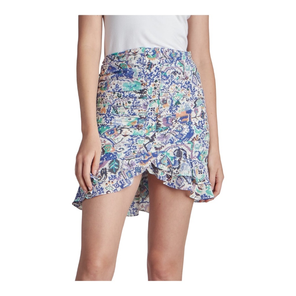 Isabel Marant Milendi Printed Ruffle Mini Skirt